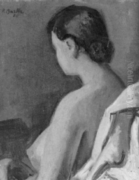 Sitzender Weiblicher Akt Oil Painting by Paul Basilius Barth