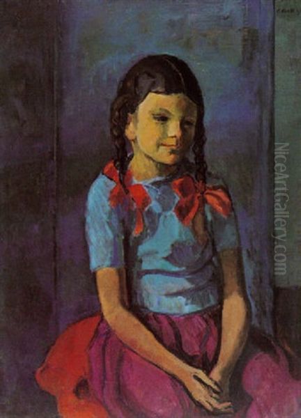 Madchenbildnis Oil Painting by Paul Basilius Barth