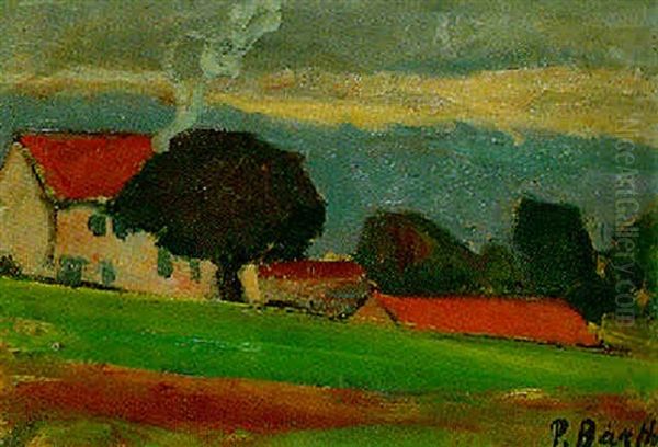 Landschaft Mit Hausern Oil Painting by Paul Basilius Barth