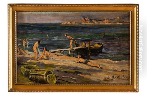 La Baignade Oil Painting by Marius Barthalot