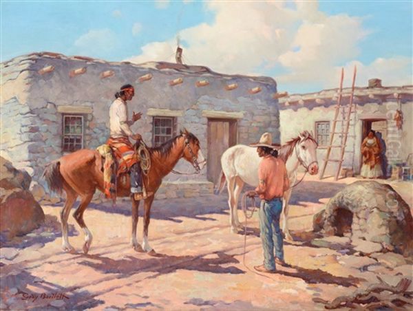 Hopi Of Northern Arizona Oil Painting by Gray Phineas Bartlett