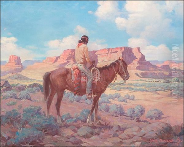 Indian Scout Oil Painting by Gray Phineas Bartlett