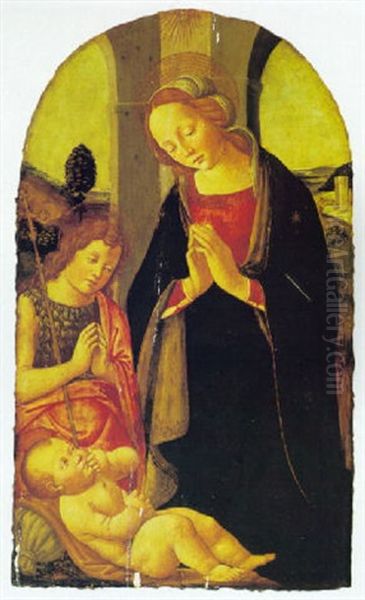 The Madonna And Child With Saint John The Baptist Oil Painting by  Bartolomeo di Giovanni