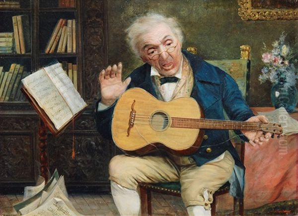 The Broken String Oil Painting by Licinio Barzanti