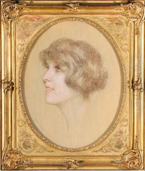 Portrait De Femme Oil Painting by Marcel Baschet