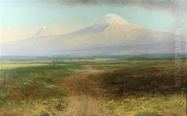 Mount Ararat Oil Painting by Georgi Zakharovich Bashinzhagyan