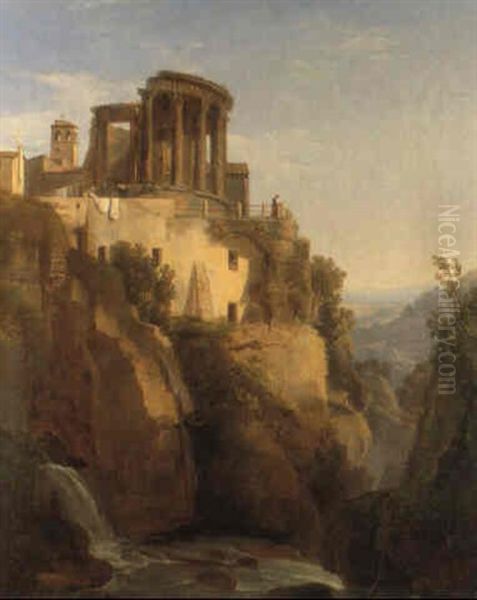 Il Tempio Della Sibilla A Tivoli Oil Painting by Luigi Basiletti