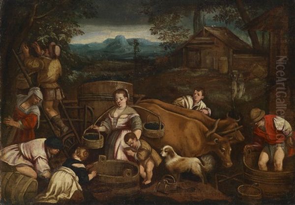 Der Herbst (weinlese) Oil Painting by Francesco Bassano the Younger
