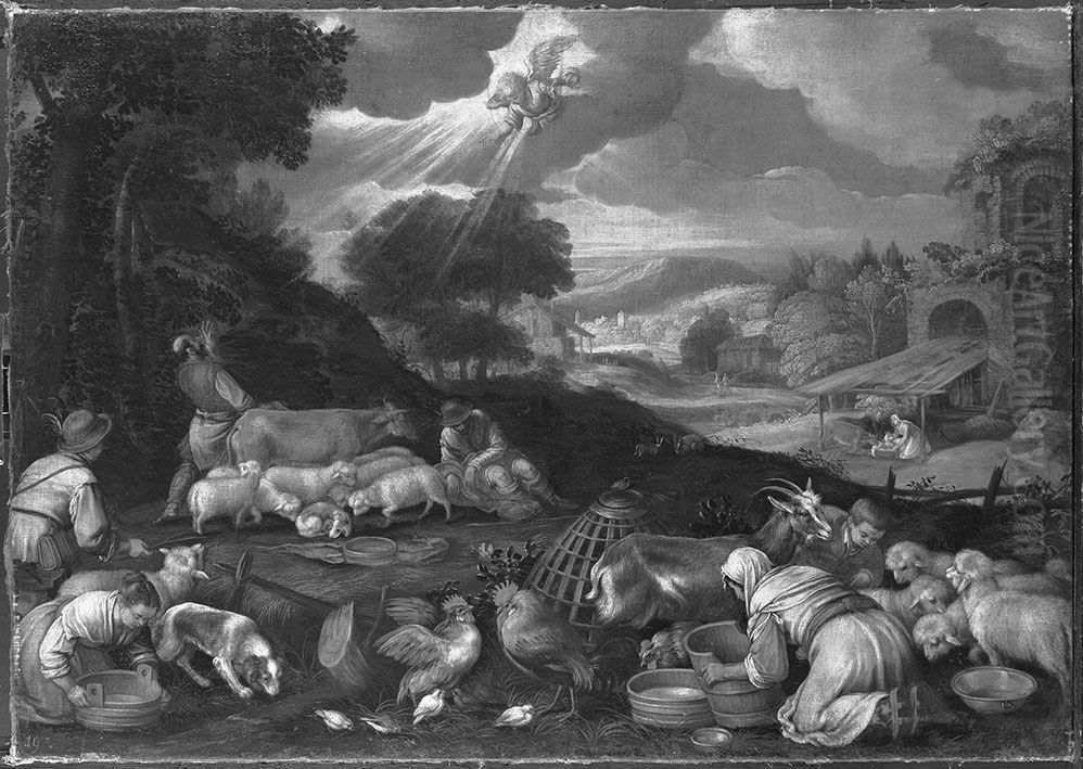 Verkundigung An Die Hirten Oil Painting by Francesco Bassano the Younger