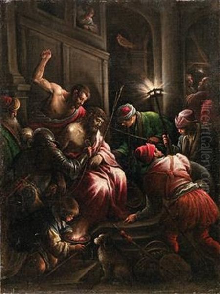 The Mocking Of Christ Oil Painting by Francesco, II Bassano