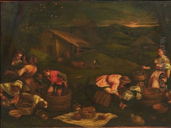 Les Vendanges Ou L'automne Oil Painting by Francesco, II Bassano