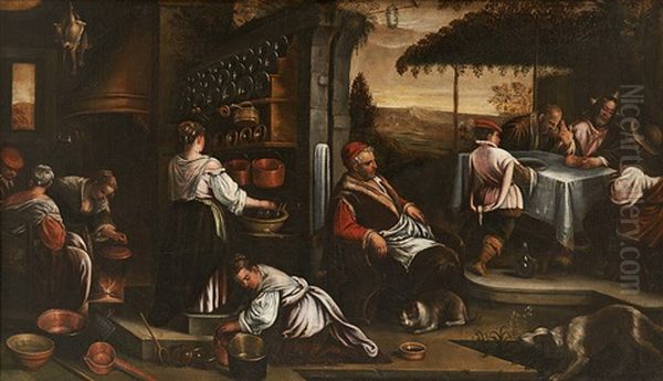 Le Souper Des Disciples D'emmaus Oil Painting by Francesco, II Bassano