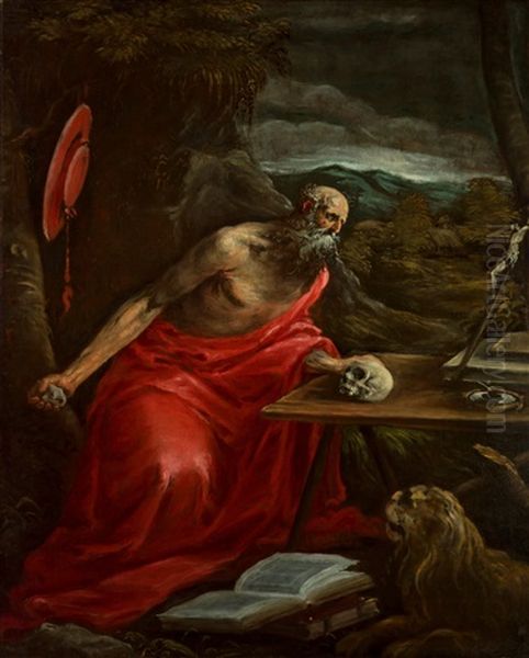 Alberi Sul Mare Oil Painting by Jacopo Bassano (Jacopo da Ponte)