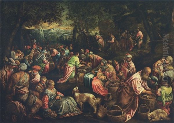 Alberi Sul Mare Oil Painting by Jacopo Bassano (Jacopo da Ponte)