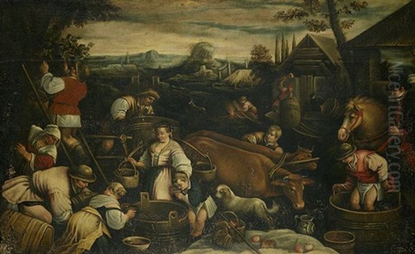 El Otono Oil Painting by Jacopo Bassano (Jacopo da Ponte)