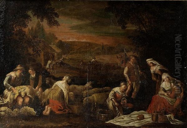An Allegory Of Summer Oil Painting by Jacopo Bassano (Jacopo da Ponte)