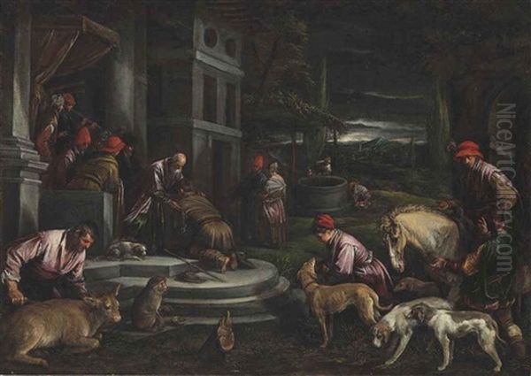 The Return Of The Prodigal Son Oil Painting by Jacopo Bassano (Jacopo da Ponte)
