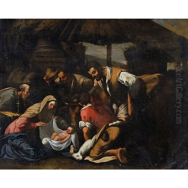 Anbetung Der Hirten Oil Painting by Jacopo Bassano (Jacopo da Ponte)