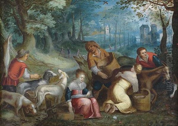 Folge Der Vier Jahreszeiten Oil Painting by Jacopo Bassano (Jacopo da Ponte)
