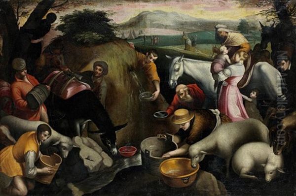 Le Frappement Du Rocher Oil Painting by Jacopo Bassano (Jacopo da Ponte)