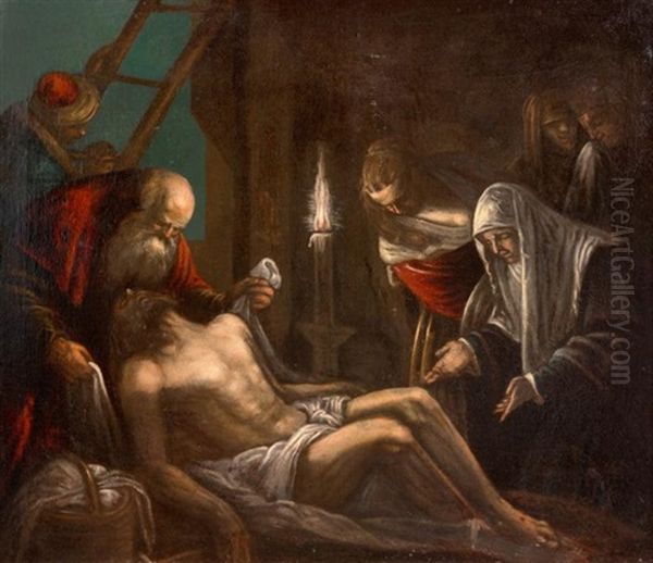 La Deposition Du Corps Du Christ Oil Painting by Jacopo Bassano (Jacopo da Ponte)
