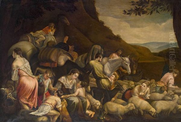 Ruckkehr Des Verlorenen Sohnes Oil Painting by Jacopo Bassano (Jacopo da Ponte)