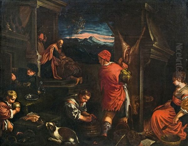 Ruckkehr Des Verlorenen Sohnes Oil Painting by Jacopo Bassano (Jacopo da Ponte)