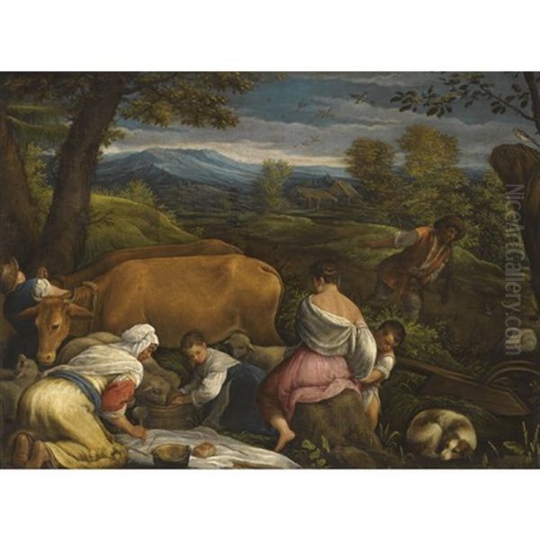 Parable Of The Sower Oil Painting by Jacopo Bassano (Jacopo da Ponte)