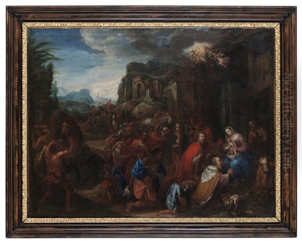 Konungarnas Tillbedjan Oil Painting by Jacopo Bassano (Jacopo da Ponte)