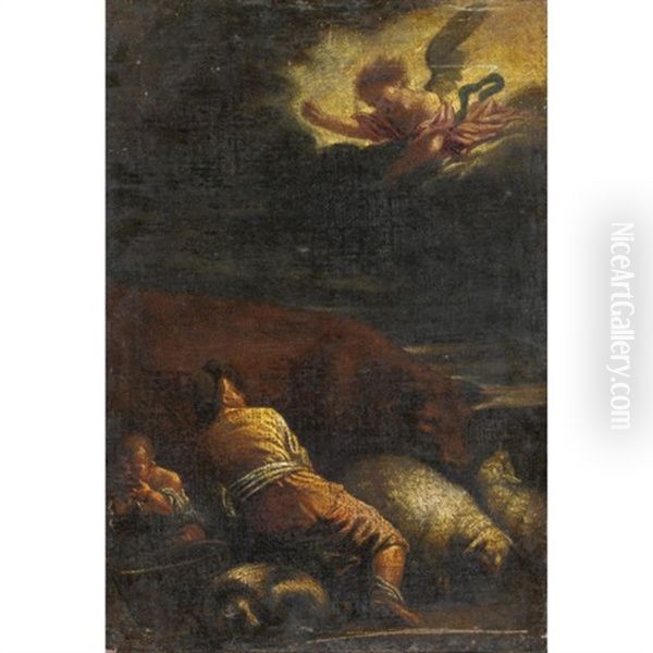 Annuncio Ai Pastori Oil Painting by Jacopo Bassano (Jacopo da Ponte)