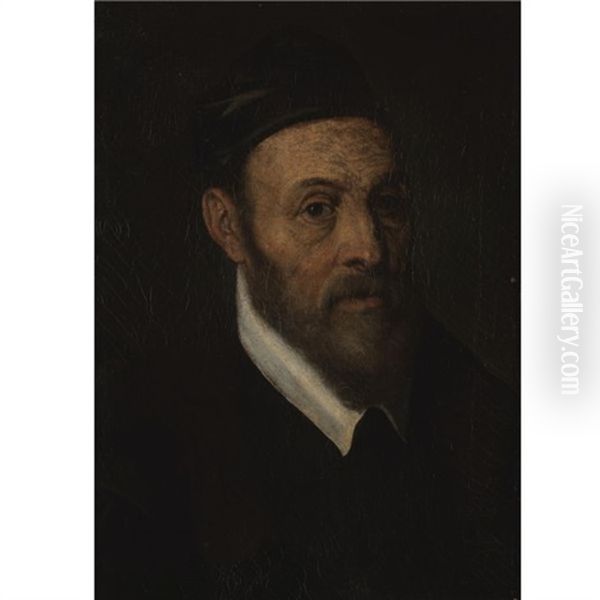 Ritratto Di Uomo Con Barba In Abito Scuro Oil Painting by Jacopo Bassano (Jacopo da Ponte)