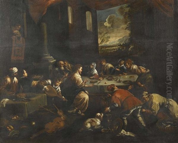 Hochzeit Zu Kana Oil Painting by Jacopo Bassano (Jacopo da Ponte)