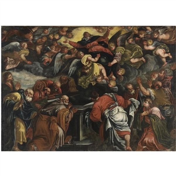 Assunzione Della Vergine Oil Painting by Jacopo Bassano (Jacopo da Ponte)