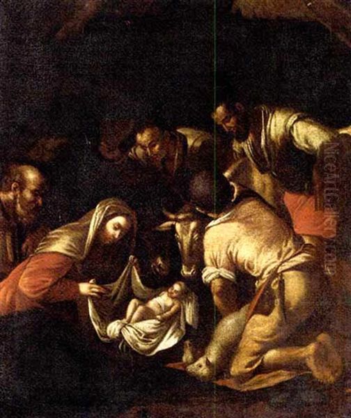 The Adoration Of The Shepherds Oil Painting by Jacopo Bassano (Jacopo da Ponte)