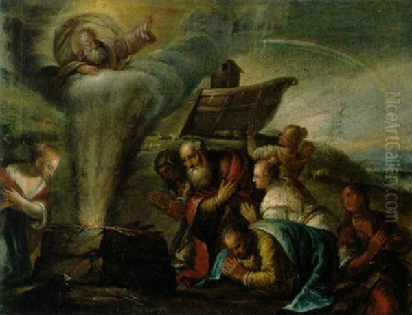 Das Dankopfer Noahs Oil Painting by Jacopo Bassano (Jacopo da Ponte)