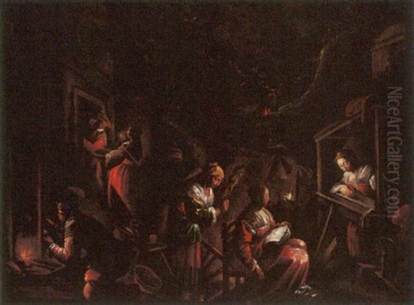 Gesu Nell'orto Del Getsemani Oil Painting by Jacopo Bassano (Jacopo da Ponte)