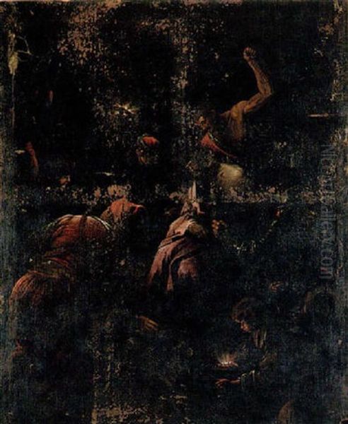 The Mocking Of Christ Oil Painting by Jacopo Bassano (Jacopo da Ponte)