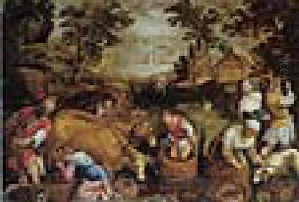 Allegorie De L'automne Ou Les Vendanges Oil Painting by Jacopo Bassano (Jacopo da Ponte)