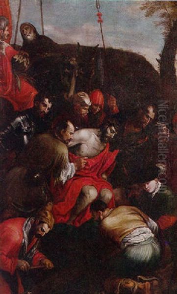 Calvary Oil Painting by Jacopo Bassano (Jacopo da Ponte)