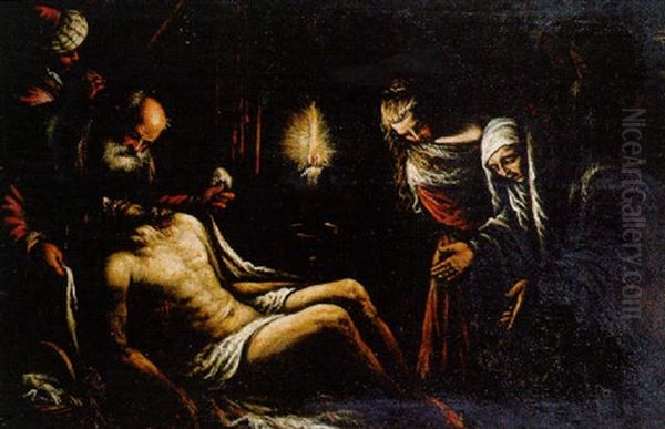 La Sepultura Oil Painting by Jacopo Bassano (Jacopo da Ponte)
