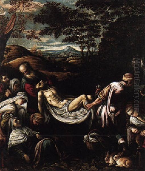 The Entombment Oil Painting by Jacopo Bassano (Jacopo da Ponte)