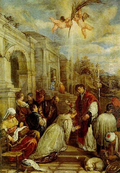 S.valentino Battezza Oil Painting by Jacopo Bassano (Jacopo da Ponte)