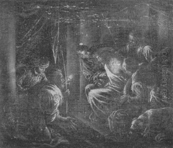 Le Couronnement D'epines Oil Painting by Jacopo Bassano (Jacopo da Ponte)