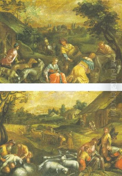 The Four Seasons Oil Painting by Jacopo Bassano (Jacopo da Ponte)