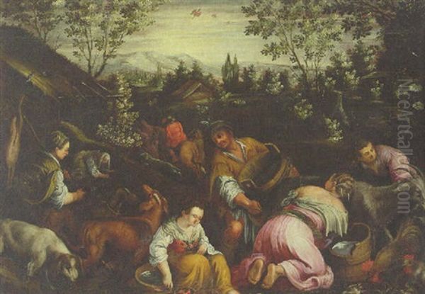 An Allegory Of Autumn Oil Painting by Jacopo Bassano (Jacopo da Ponte)