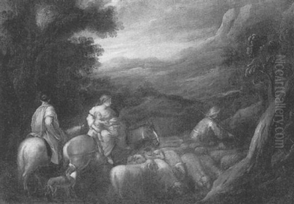 Flucht Nach Aegypten Oil Painting by Jacopo Bassano (Jacopo da Ponte)