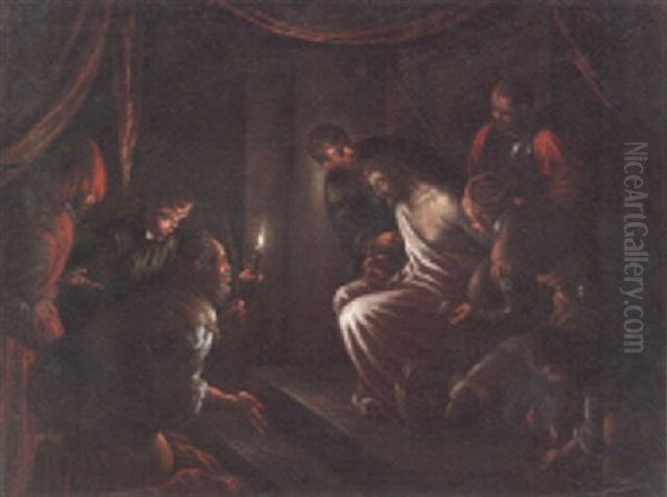 Christ Crowned With Thorns Oil Painting by Jacopo Bassano (Jacopo da Ponte)