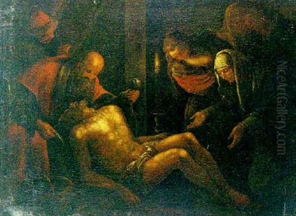 Lamentacion Sobre El Cuerpo De Cristo Oil Painting by Jacopo Bassano (Jacopo da Ponte)