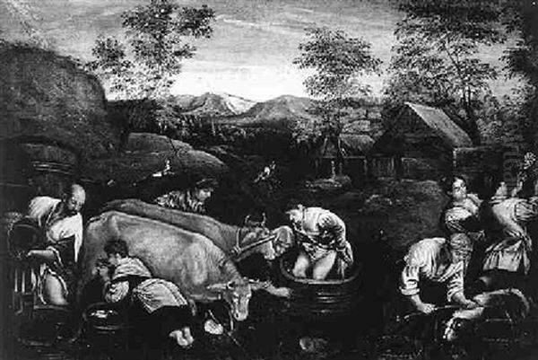 Der Herbst Oil Painting by Jacopo Bassano (Jacopo da Ponte)