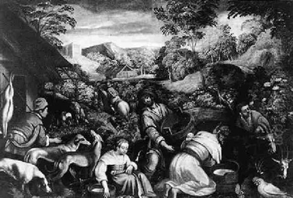 Der Fruhling Oil Painting by Jacopo Bassano (Jacopo da Ponte)